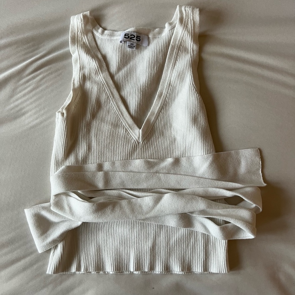 Cute white tie top